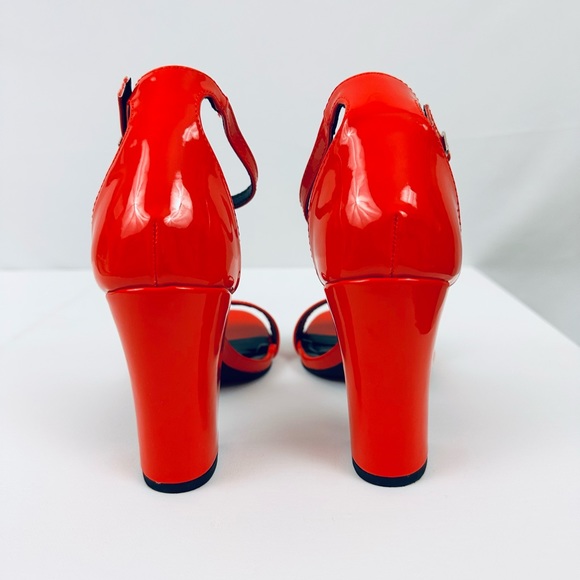 MADDEN GIRL Beella Red Patent PU 3.5”Block Heel Round Toe Strappy 5M - Picture 4 of 7